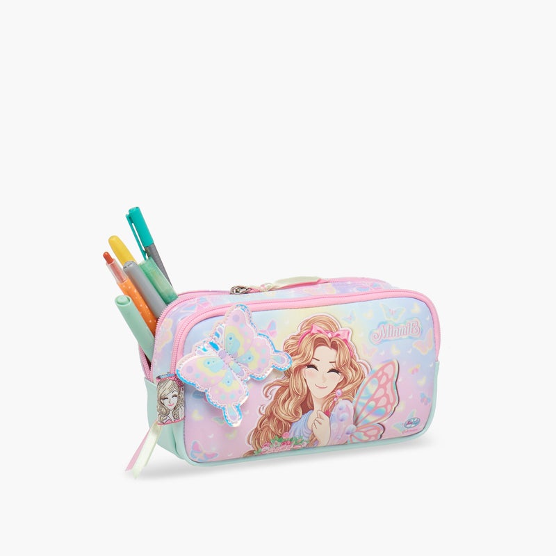 Minmie My Butterfly - Pencil Case-1 Cmprt.-Printed-Rectangle (Pvc) Pastel Pink \ 22x7x12 - Image 5